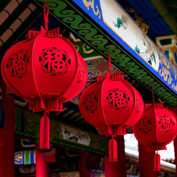 Chinese Lanterns Decoration 2025 New Year Red Lantern Decoration Chinese Spring Festival Ornament Hanging Wall Decor Room Decor