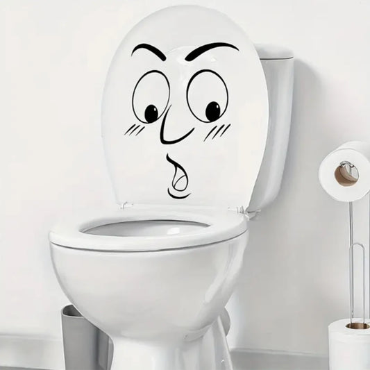 1pc Toilet Sticker, Abstract Funny Art, Expressions, Minimalist Line Painting, Bathroom Decoration