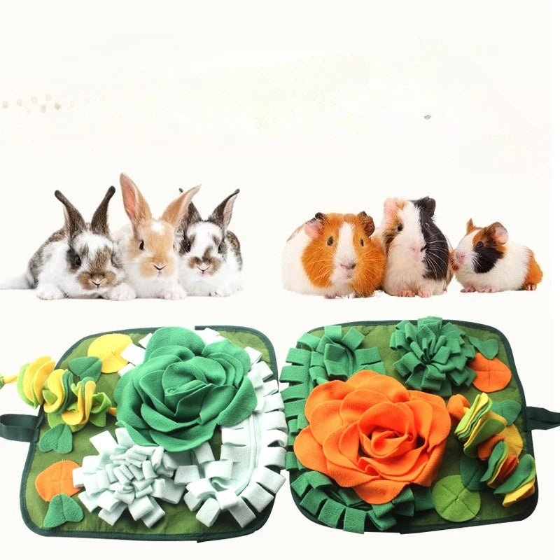 Pet Sniffing Mat for Small Animals Bunny Guinea Pig Foraging Mat Enrichment Activity Interactive Feeding Game Animals Pet Toys