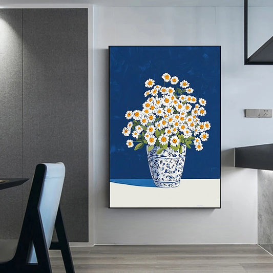 Modern Floral Art Poster Botanical Prints Canvas Still Life Painting Wall Art Pictures Home Living Room Boho Floral Decoration