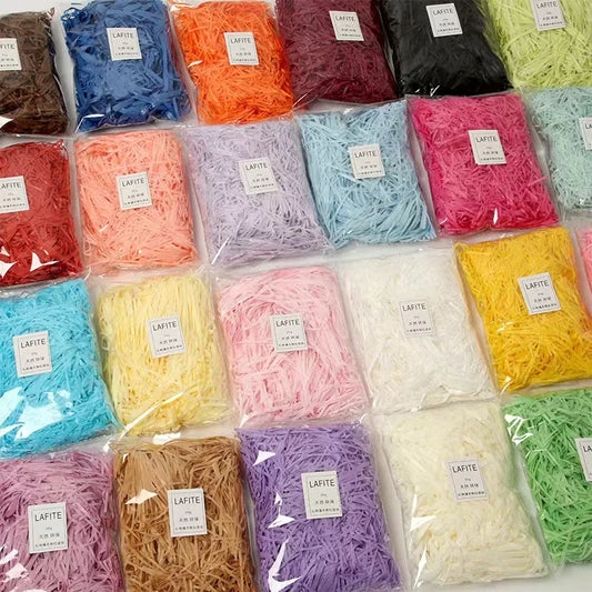 100g-1800g Colorful Crinkle Paper Raffia Shredded Confetti Gift Box Filler Decoration Wedding Party Gift & Basket Packaging