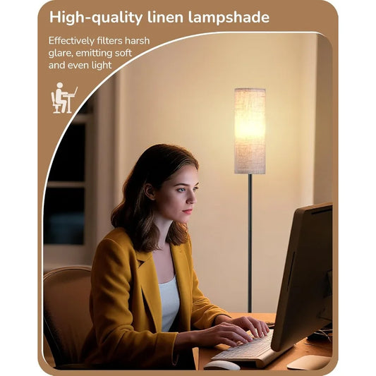 Floor Lamp for Living Room 63.7in Minimalist Standing Lamp with 9W LED Bulb 3 Color Temperature Settings Modern Corner Lamp Ide