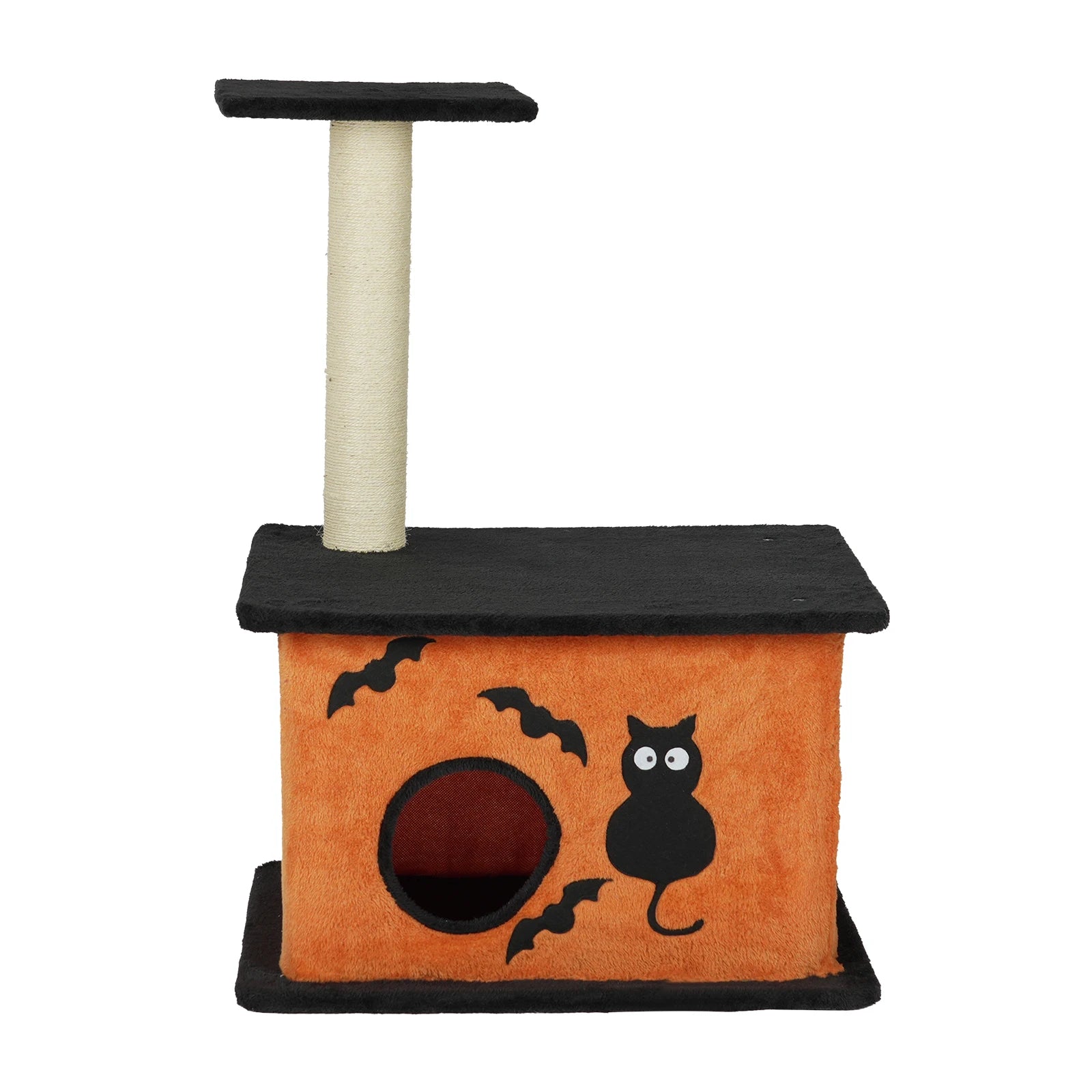 33" Halloween Cat Tree, Cat Tower  Tree for Indoor Cats with Spacious Condo, Large Platform, Sisal Scratching Post