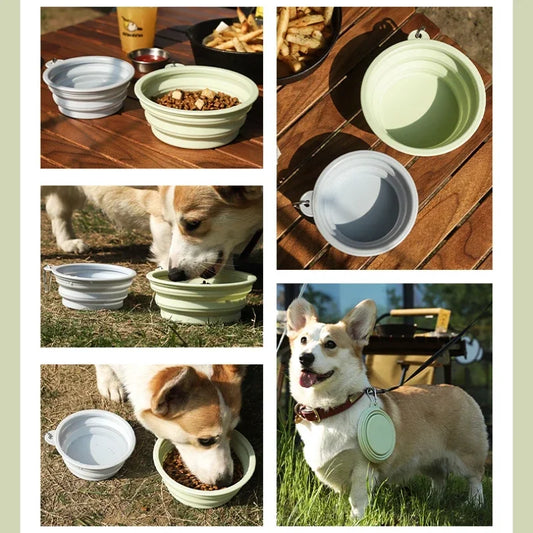 Xiaomi Dog Feeders Folding Silicone Bowl Travel Foldable Portable Cat Dog Food Water Container Feeding Tray Bowl Pet Supplies