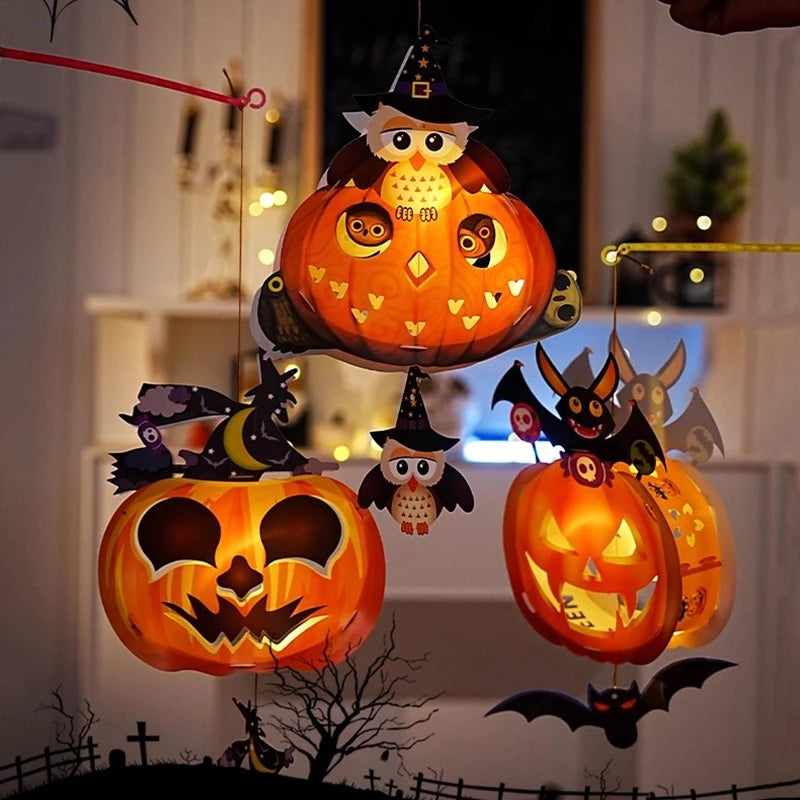 Halloween Lantern Halloween Decorations Pumpkin Lanterns Diy Material Package The Dead of Day Party Decor Lantern Kids Gifts