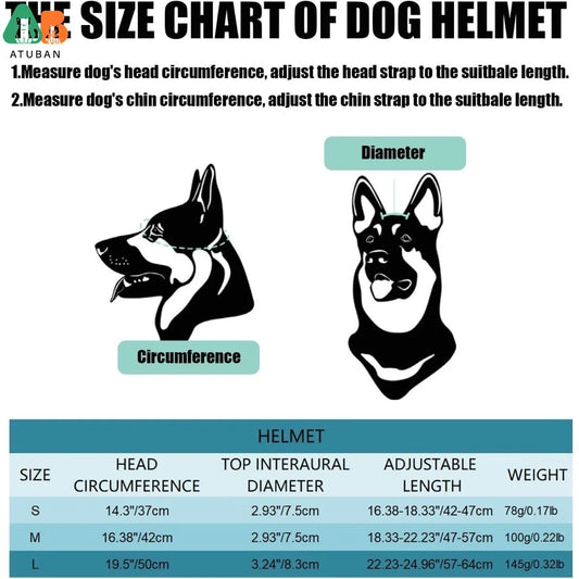 ATUBAN Dog Helmet and Sunglasses Set for Small to Medium Dogs, Foldable Pet Goggles Eyewear with Adjustable Elastic Strap,Blue