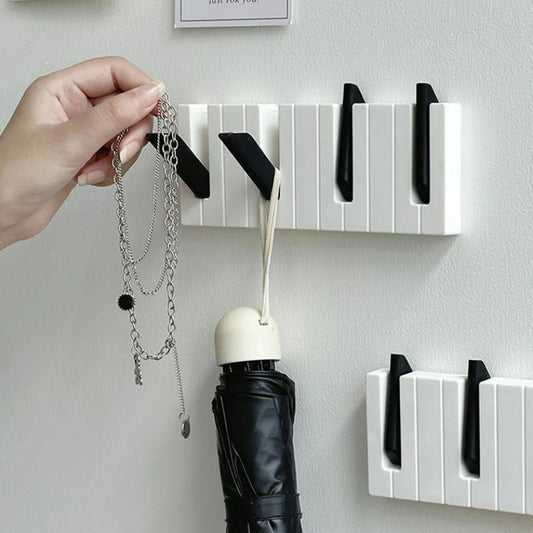 Wall-mounted Clothes Racks Wall Hanging Wall Entry Door Porch Hanging Coat Rack Perforated Creative Piano Keys Clothes Hook