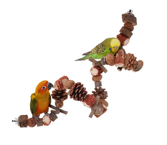 Small and medium parrots gnaw climbing toy log swing