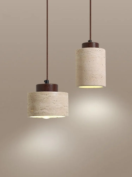 Modern Japanese Style Chandelier High Quality Stone Pendant Light Travertine Suspension Ceiling LED Hanging Lamp Kithcen Island