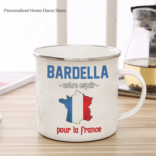 2027 French Bardella Hope Enamelled cup Coffee Mug 11oz Fun Ceramic Coffee Tea Cocoa Cup Handle Tea Drink Cup