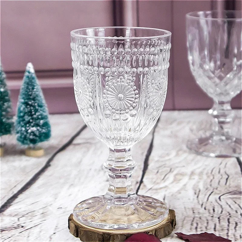 2pcs Sets Red Wine Glass 260ml/300ml Vintage Champagne Glass Party Creative Cocktail Cup Classic Foreign Wine Cup Bar Glassware