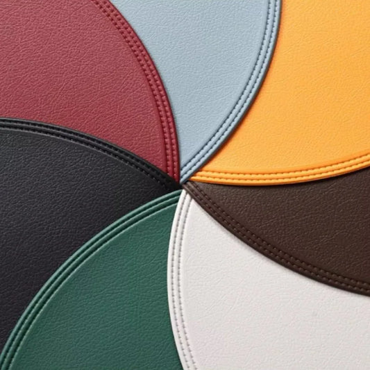 1/6/10PCS Christmas Green Round Placemats Table Mat Tableware Pad PU Leather Heat Insulation Non-Slip Place Mat Bowl Coaster