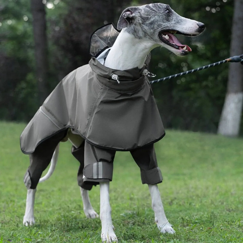 Large Dog Raincoat Waterproof and Windproof Puppy Raincoat Reflective and Breathable Dog Clothes Adjustable Dogs Supplies