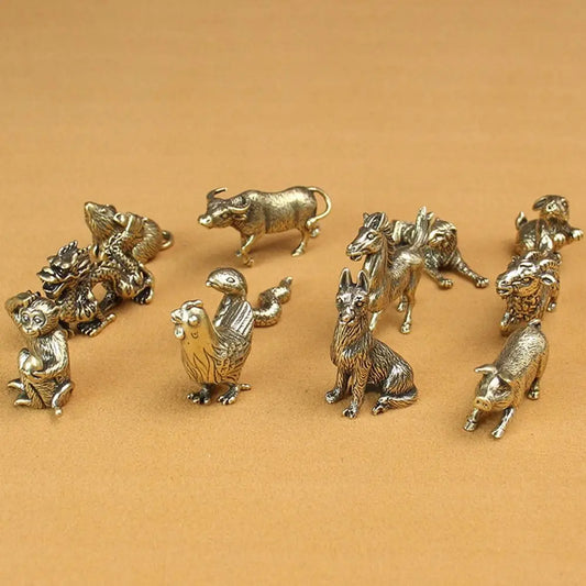 High Quality Chinese Bull Ornament Sculpture Animals Statue Ornament Copper Miniatures Figurines Pure Copper Desk Decoration
