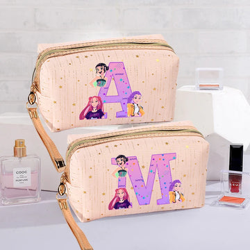 K-pop Demon Hunters Fashion Star Cosmetic Bag for Women Cartoon Letter Printed Makeup Pouch Students Portable Washing Bag Gifts