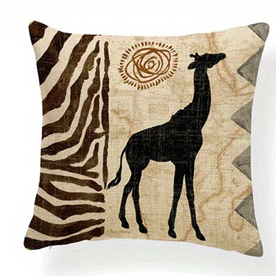 Home Decor Wild Animal Silhouettes Cushion Covers Pattern Cushion Cover Suitable for Sofa Bedroom Car Pillow Cover