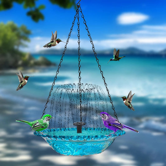Solar fountain hanging bird feeder,Solar Bird Bath,Outdoor garden bird play perch feeder,Hummingbird Feeder And Drinking