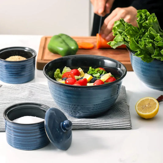 ceramic soup bowls set of 4, 40 ounce large cereal bowls for kitchen, 7 inch serving bowls for salad pasta ramen pho popcorn, d