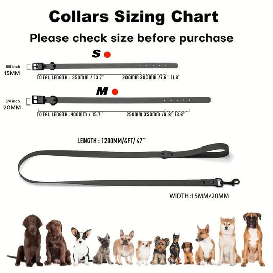 Pet Collar and Leash Set Adjustable Dog Collar Short Dog Leash For Small Medium Large Dogs