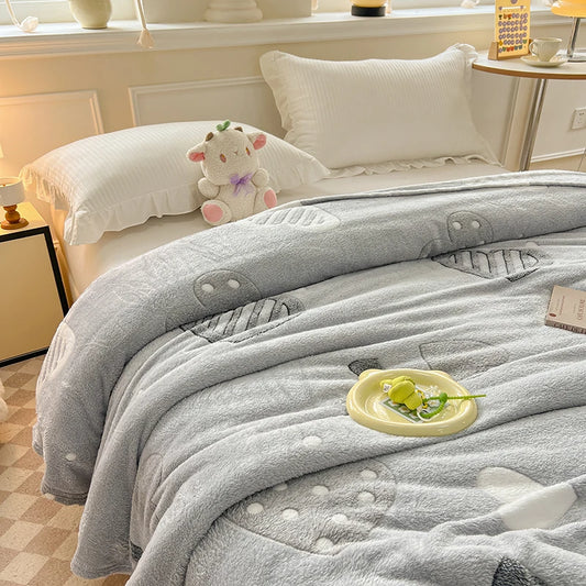 Snowflake Velvet Multifunctional Curled Blanket 1Pc100/120/150/180/200Cm Light, Breathable, Soft and Skin-Friendly