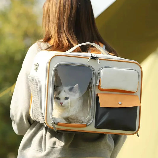 cat bag Cats Backpack transporter for cats Double shoulder pet backpack, crossbody bag,15KG can withstand weight,large space