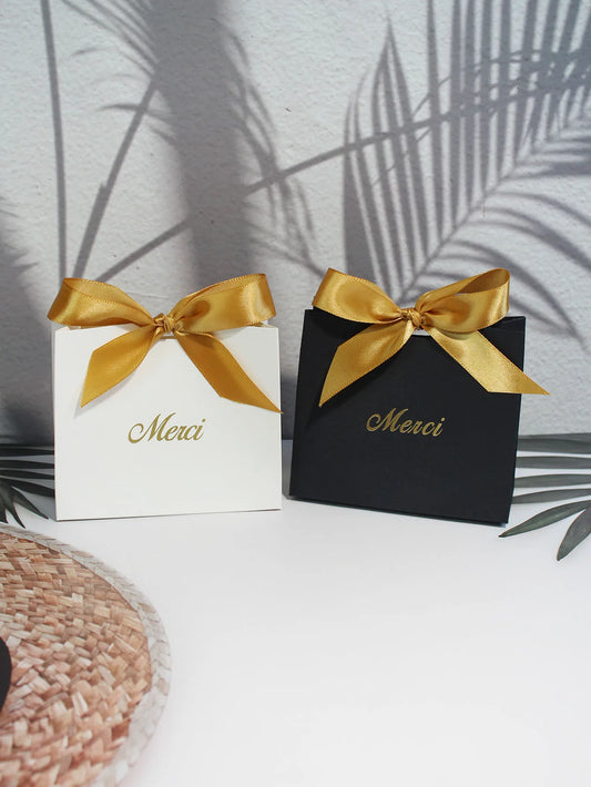 10/20/50pcs  Candy Gift Bags with Ribbon Wedding Birthday Thanksgiving Party Favors Candy Cookie Gift Packaging Boxes Bags