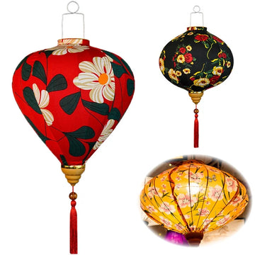 Retro Chinese Fabric Lantern Tea Room Restaurant Japanese Vietnam Lantern Party Festival New Year Decor Hanging Palace Lamp