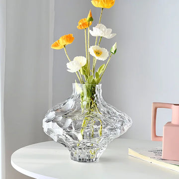 Nordic Valley Glass Vase Irregular Personalized Creative Home Decoration Craft Flower Arrangement Ornaments
