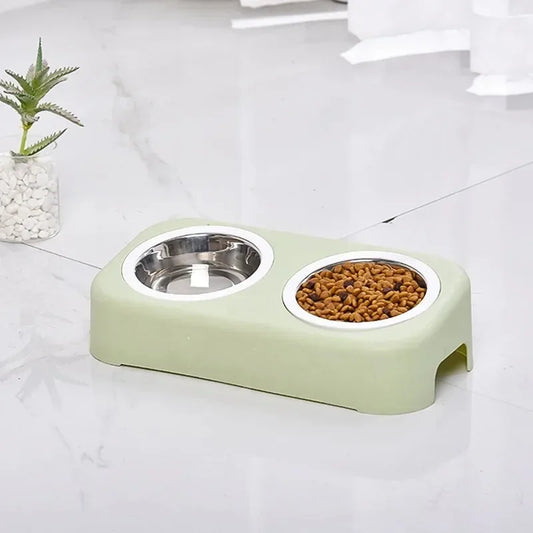 Dual-Use Cat Bowl, Eat and Drink Water, Pet Basin, Protect Cervical Spine, Easy Clean, Stainless Steel