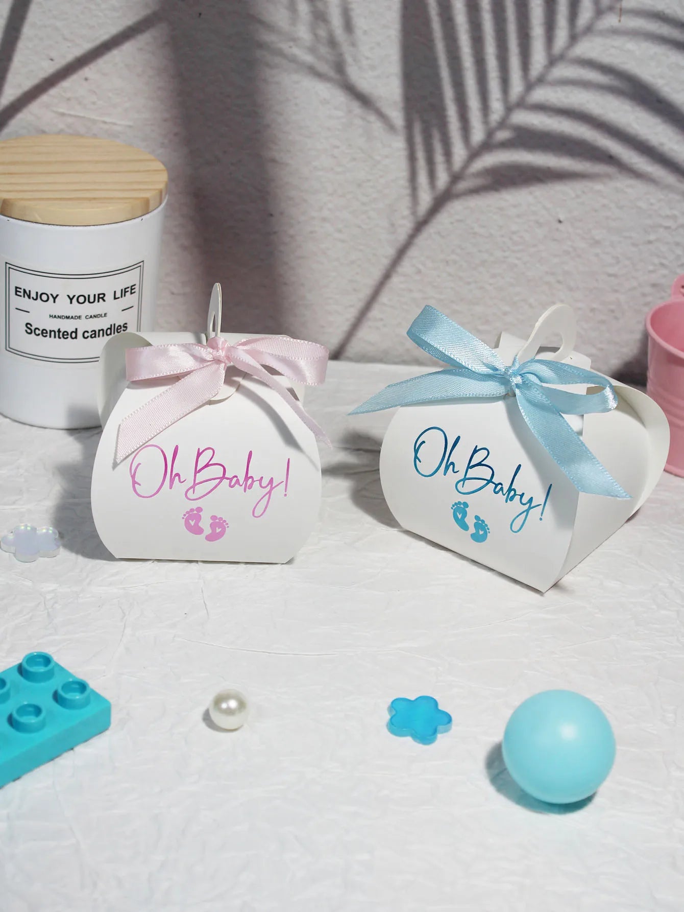 10/20pcs Oh Baby Girl And Boy Paper Gift Box Party Baby Shower Candy Box Baby Feeding Bottle Birthday Party Decorations Kids
