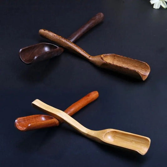 1PC Portable Natural Bamboo Teaspoon Chinese Retro Style Tea Scoop Wooden Teaspoon Kongfu Tea Delicate Spoon Accessories