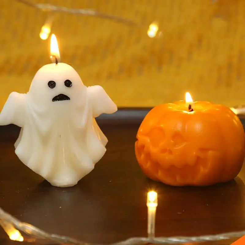 Pumpkin Candles Cute Halloween Decor Ghost Halloween Candle Halloween Ghost Decorations Ghost Candle Halloween Pumpkin Decor For