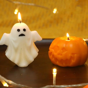 Pumpkin Candles Cute Halloween Decor Ghost Halloween Candle Halloween Ghost Decorations Ghost Candle Halloween Pumpkin Decor For