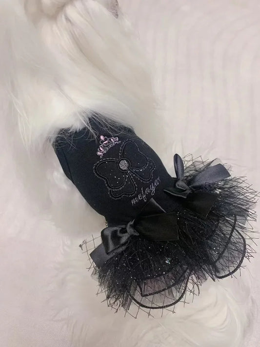 Dog Clothes Designer Spring and Summer Thin Cotton Halter Princess Lace Skirt Bow Tutu Wedding Dress Pet Dog Cat Dresses
