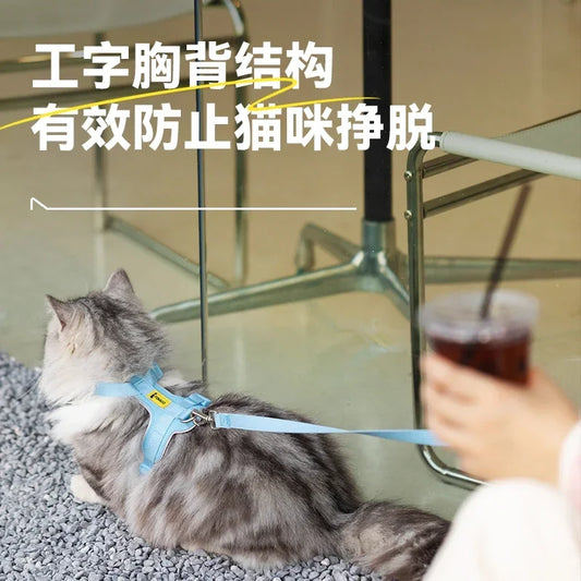 Adjustable Lightweight Leather Cat Harness and Leash Set Gatos Accesorios  Arnes Gato Poodle Chihuahua Puppy Harness