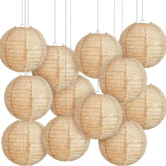 3pcs Durable 8inch Linen Paper Lantern Portable Funny Festival Lantern Unique Hanging Lantern Birthday Party Decor