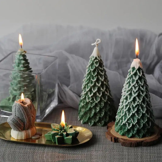 Christmas Tree Candles, Scented Candles High-quality Appearance Gifts Fresh Souvenirs Carved Candles Cedar