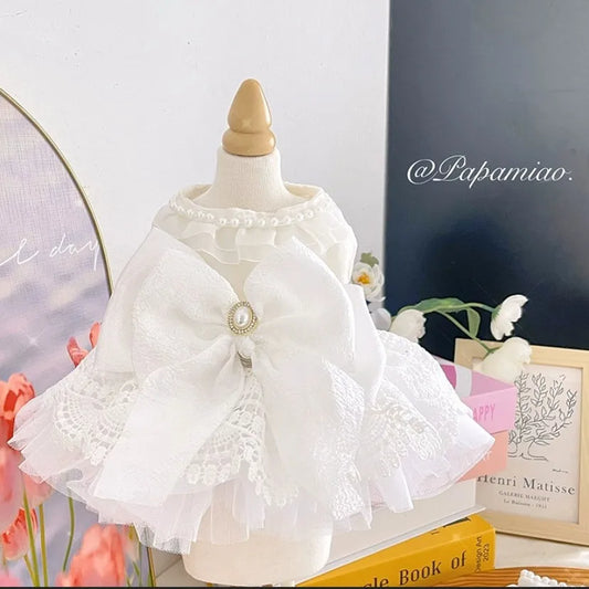 Luxury Princess Cat Wedding Dress Skirt Dog Dresses for Small Dogs Pet Clothing Costume Puppy Supplies Skirt ropa para perros