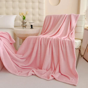 Solid color Shu cotton lint polyester bed and breakfast sofa blanket summer air conditioning blanket gift blanket