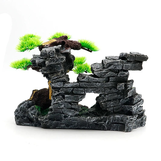 Aquarium Scenery, Rockery, Fish Tank Decoration, Scenery, Rockery, Aquarium Ornament, Simulated Stone Mountain Decoration Orname