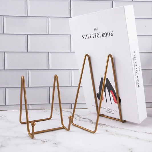 Plate Display Stand Picture Easel Metal Plate Stands Holder Display Pictures Frame Photo Decorative Plate Dish Tabletop Arts