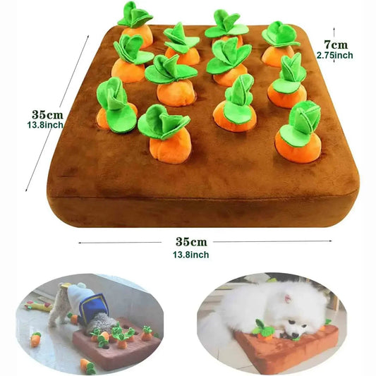 Plush Dog Toys Carrot Pulling Interactive Training Pet Toy for Foraging Sniffing Training To Eliminates Boredom and Stress
