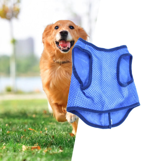 Dog Cooling Vest Breathable Summer Mesh Ice Pet Harness Portable Instant Cooling Coat for Puppy Outdoor Sport Walking Beach