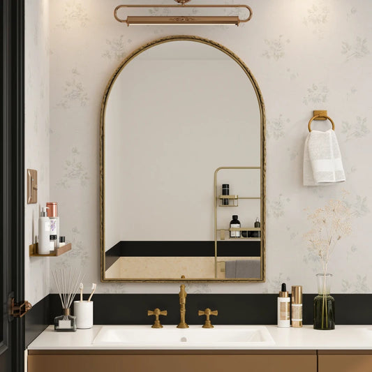 Arched Mirror Wall Bathroom Vanity Or Wall Decor Arch Mirror For Living room Bedroom Entryway Gold