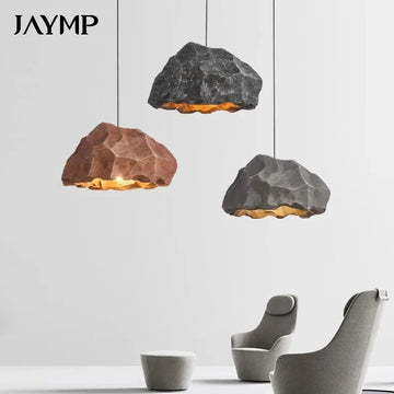 Nordic Wabi Sabi Creative Stone E27 Pendant Lights Modern Lustre Home Decor Ceiling Chandelier Bedroom Dining Room Hanging Lamp