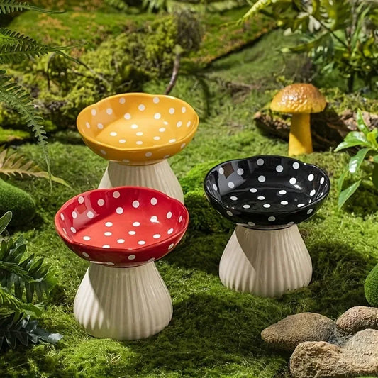 Mushroom Bowl Pet Feeding Water Bowl Resin Home Decoration Outdoor Statue Crafts Ornaments Holiday