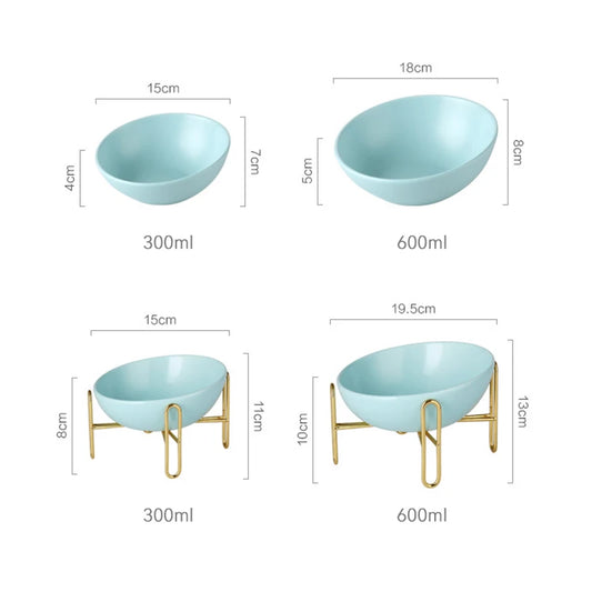Cat Ceramic Food Water Bowls Small Dogs Nordic Drinking Eating Feeders With Stand Pet Elevated Feeding Supplies