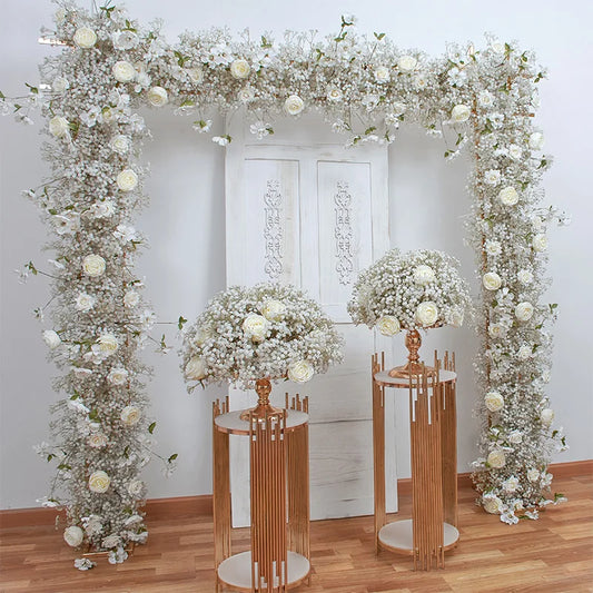 New Release Artificial Baby's Breath Flower Rows Transform Wedding Backdrops Create Stunning Window Lintels Archways Table Decor