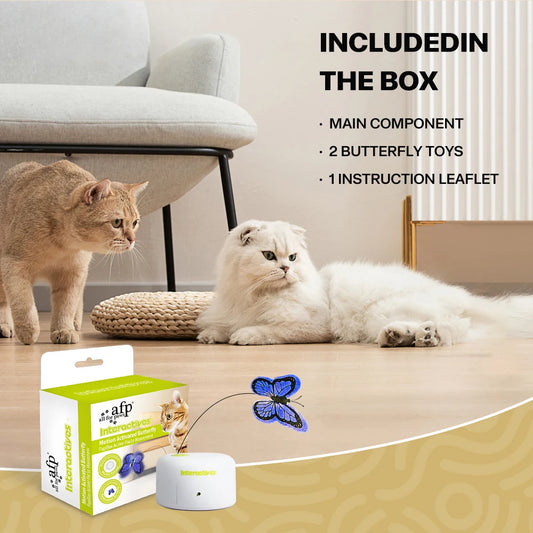 All For Paws 360-degree Rotating Replaceable Butterfly Cat Motion Activated Butterfly Interactive Electric Cat Pet Indoor Toys