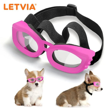 LETVIA Small Dog Goggles Uv-resistant Windproof Dog Sunglasses with Adjustable Strap Outdoor Travel Motorcycle Pet Sunglasses